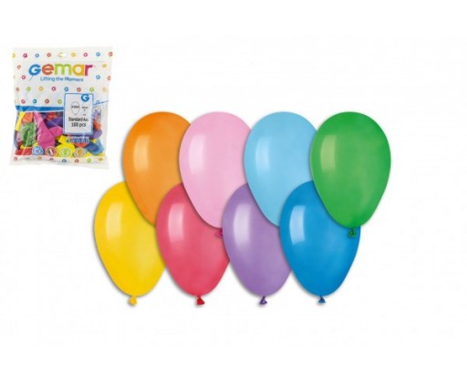 Balonek/Balonky nafukovací 7" průměr 19cm 100ks v sáčku karneval Smart Balloons
