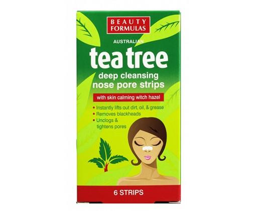 Beauty Formulas Čisticí pásky na nos Tea Tree (Deep Cleansing Nose Pore Stips)  6 ks Beauty Formulas