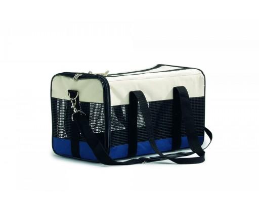 Beeztees Cestovní taška krémová modrá 43x25x27cm BEEZTEES