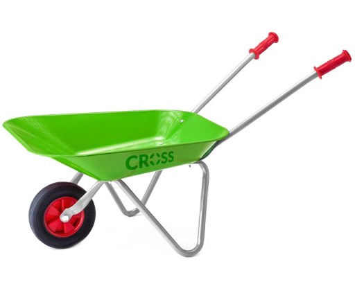 CROSS Dětské kolečko (kolečka) zelené kovové na písek HRAČKY