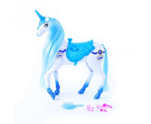Česací modro-bílý kůň se zvukem a světlem RAPPA