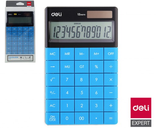 DELI E1589 stolní kalkulačka displej 12 míst modrá DELI