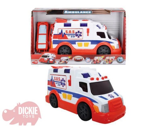 DICKIE Auto SOS ambulance Sanitka v krabici 33 cm Světlo Zvuk Dickie