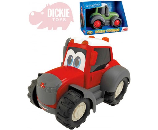 DICKIE Traktor Happy s očima 25cm volný chod 2 barvy plast Dickie