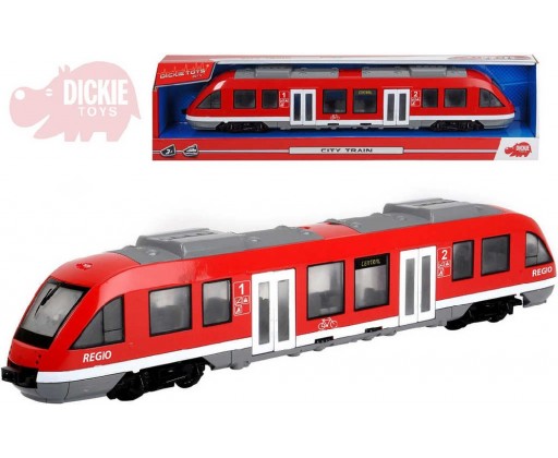 DICKIE Vlak City 45cm na volnoběh 1:43 funkční prvky regio train městský plast Dickie