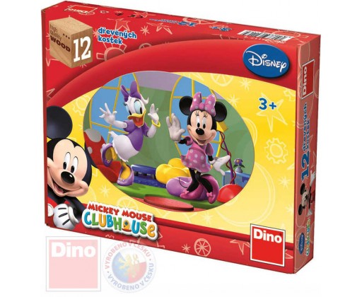 DINO DŘEVO Kostky obrázkové Mickey Mouse set 12ks kubus *DŘEVĚNÉ HRAČKY* Dino