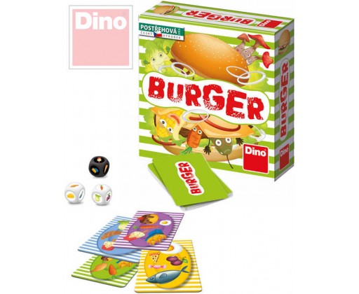 DINO Hra malá postřehová Burger v krabici karty *SPOLEČENSKÉ HRY* Dino