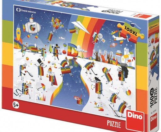 DINO Puzzle 100 dílků XL ČT Déčko ovečky 47x33cm skládačka Dino