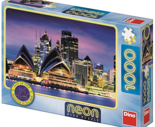 DINO Puzzle 1000 dílků Opera v Sydney 66x47cm svítí ve tmě skládačka Dino