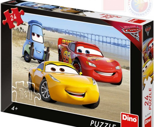 DINO Puzzle 24 dílků Cars 3 (Auta) 26x18cm skládačka v krabici Dino
