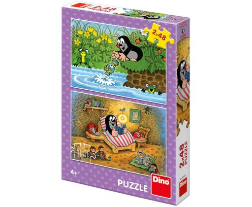 DINO Puzzle 2x48 dílků Krtek a perla (Krteček) skládačka 26x18cm Dino