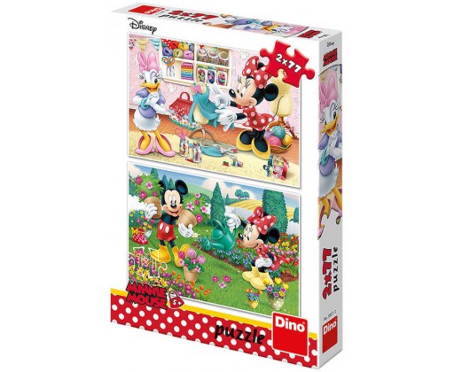 DINO Puzzle 2x77 dílků Disney Pracovitá Minnie skládačka 26x18cm Dino