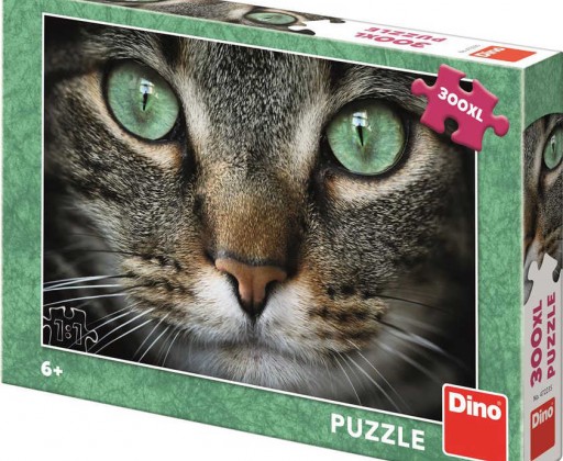 DINO Puzzle 300 dílků XL Kočka zelenooká foto 47x33cm skládačka Dino