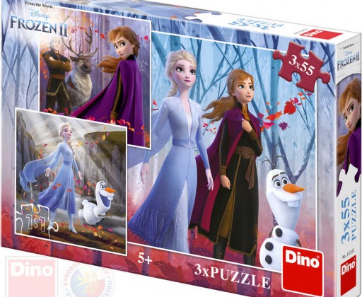 DINO Puzzle 3x55d Frozen II ; Dino