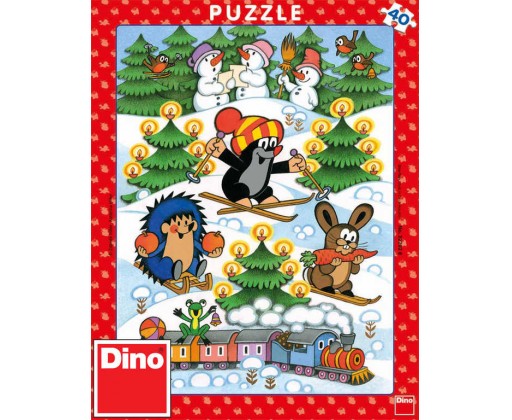 DINO Puzzle 40 dílků Krtek na sněhu (Krteček) 24x32cm Dino