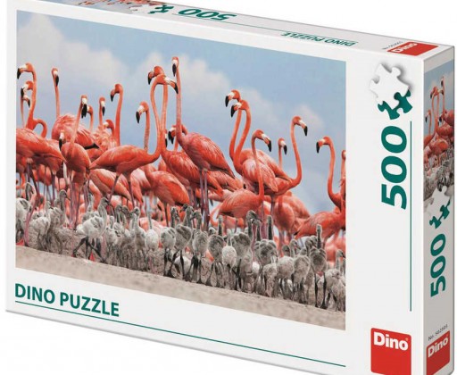 DINO Puzzle 500 dílků Hejno plameňáků foto 47x33cm skládačka Dino
