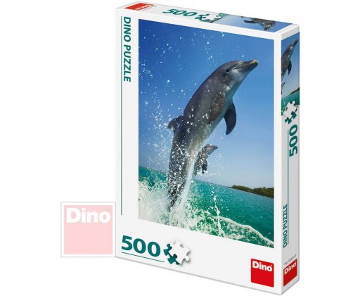 DINO Puzzle 500 dílků foto Delfíni 33x47cm skládačka v krabici Dino