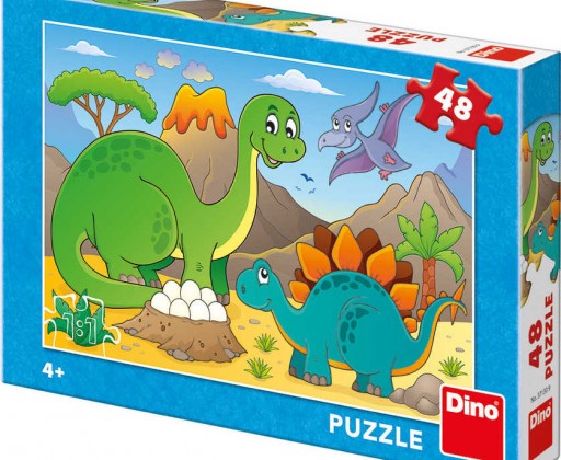 DINO Puzzle Dinosauři 48 dílků 26x18cm skládačka v krabici Dino