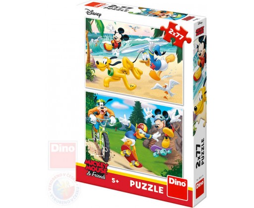 DINO Puzzle Mickey Mouse sportuje 26x18cm skládačka 2x77 dílků Dino