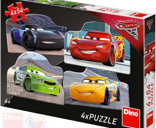 DINO Puzzle Rivalové Cars (Auta) 19x13cm skládačka 4x54 dílků Dino