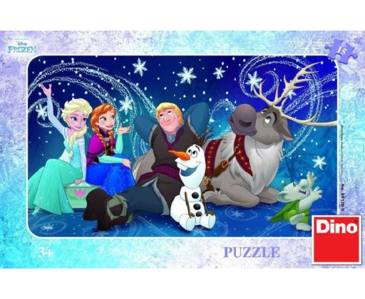 DINO Puzzle Sněhové vločky Frozen (Ledové Království) 15 dílků v krabici Dino