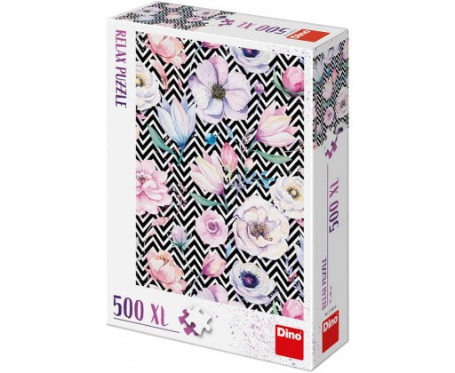 DINO Puzzle XL 500 dílků Květy relax 47x66cm skládačka Dino