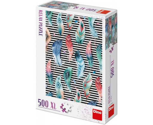 DINO Puzzle XL 500 dílků Pírka relax 47x66cm skládačka Dino