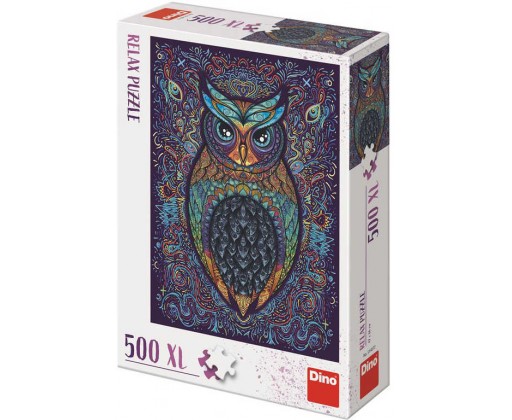 DINO Puzzle XL 500 dílků Sova relax 47x66cm skládačka Dino