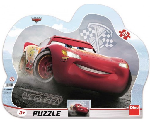 DINO Puzzle obrysové deskové 25 dílků Blesk McQueen Auta 3 (Cars) 30x23cm Dino