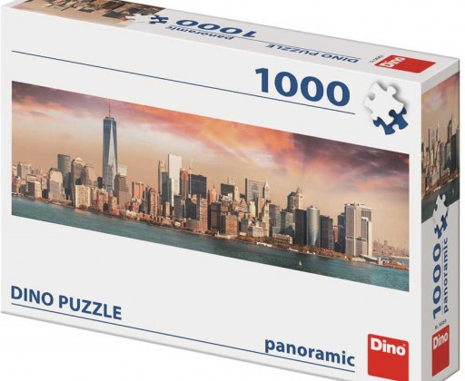 DINO Puzzle panoramatické 1000 dílků Manhattan za soumraku 95x33cm Dino