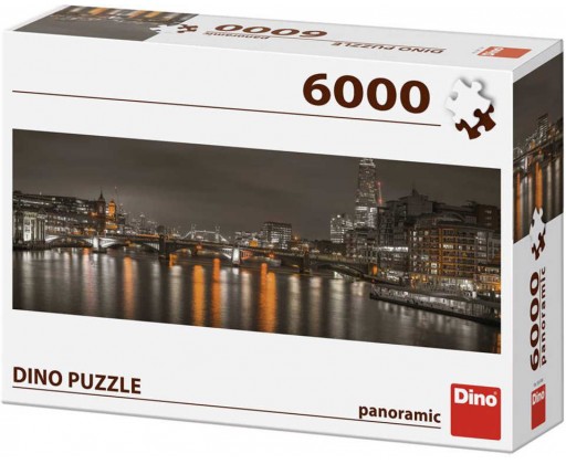 DINO Puzzle panoramatické 6000 dílků Londýn v noci 235x84cm skládačka Dino