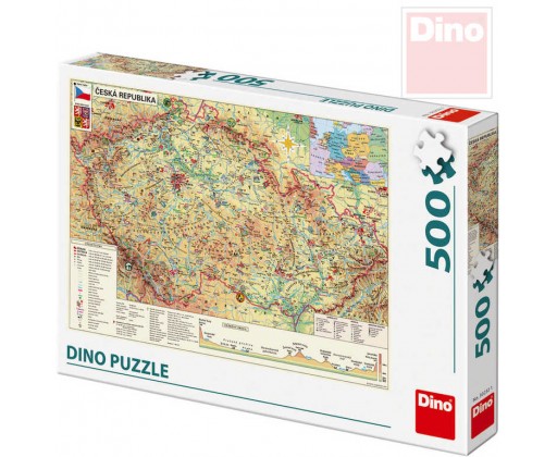 DINO Puzzle skládačka Mapa české republiky ČR 500 dílků 47x33cm Dino