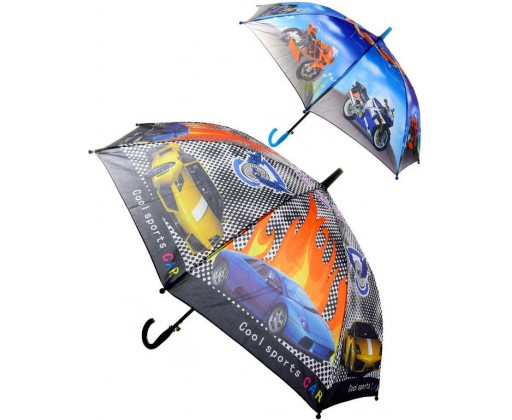 Deštník dětský klučičí Auta / Motorky vystřelovací různé druhy HRAČKY