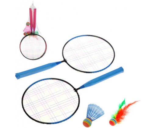 Dětská sada na badminton 2 rakety 44cm + 2 košíčky 2 barvy v síťce _Ostatní 1_