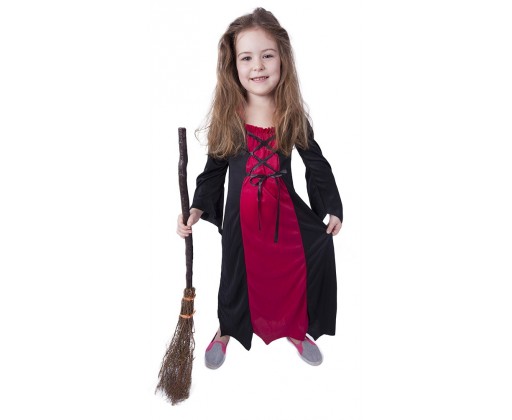 Dětský kostým bordó čarodějnice / Halloween (M) RAPPA