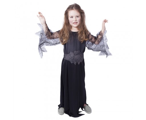 Dětský kostým černá čarodějnice/Halloween (M) RAPPA