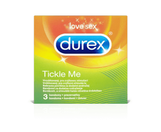 Durex Tickle me vroubkované kondomy pro zvýšenou stimulaci 3 ks Durex