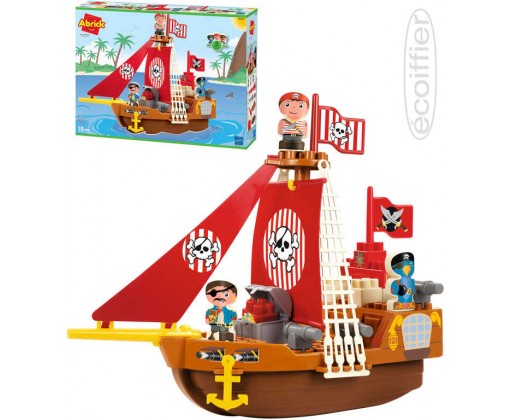 ECOIFFIER Baby Abrick loď pirátská herní set se 2 figurkami plast pro miminko Ecoiffier