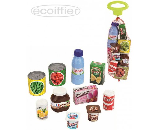 ECOIFFIER Potraviny plastové dětské makety jídlo set 10ks v síťce Ecoiffier