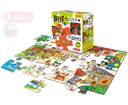 EFKO Baby Puzzle BIG Farma velké dílky skládačka set 24 dílků 68x47cm v krabici Efko