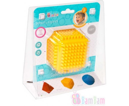 ET BAM BAM Baby Krychle senzorická soft gumová s bodlinkami  pro miminko Bam Bam