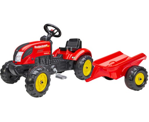 FALK Set baby traktor Country Farmer šlapací Červený vozítko s valníkem Falk