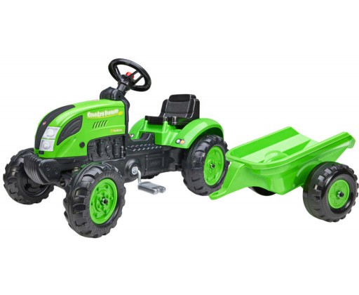 FALK Set baby traktor Country Farmer šlapací Zelený vozítko s valníkem Falk