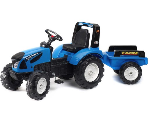 FALK Set traktor Landini serie 7 šlapací Modrý vozítko s valníkem Falk