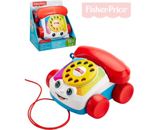 FISHER PRICE Baby telefon klasický tahací s obličejem pohyblivé oči pro miminko Fisher Price