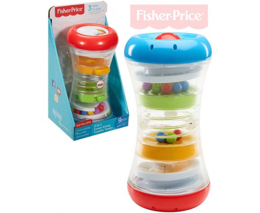 FISHER PRICE Baby věž s aktivitami zábavné chrastítko s kuličkami 3v1 pro mimink Fisher Price