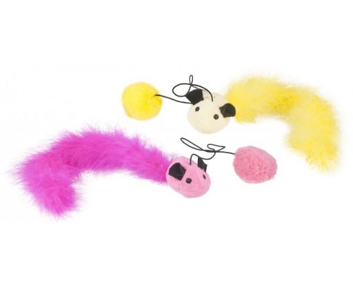 Flamingo Hračka pro kočky Myš s balonkem 60cm FLAMINGO