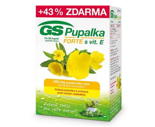 GS Pupalka Forte s vitaminem E  70 kapslí + 30 kapslí ZDARMA GreenSwan