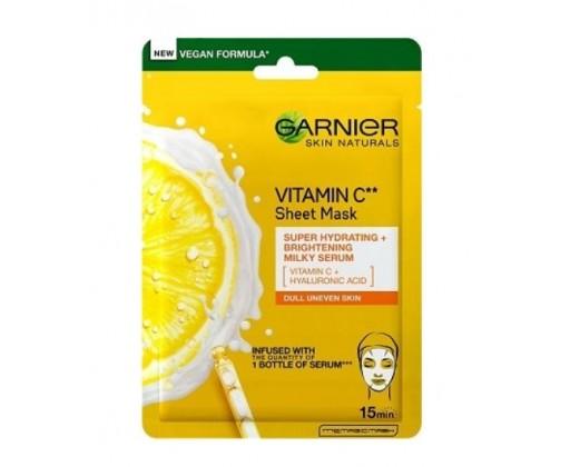Garnier Hydratační textilní maska pro rozjasnění pleti s vitamínem C Skin Naturals  28 g Garnier