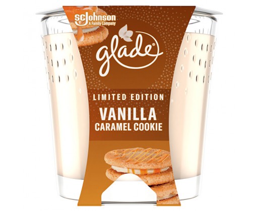 Glade Vanilla Caramel Cookie vonná svíčka 129 g Glade